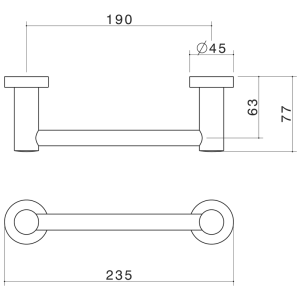 Caroma hand best sale towel rail